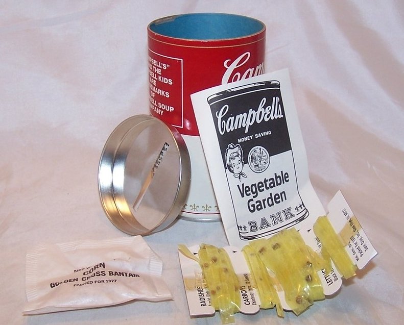 Image 1 of Campbells Soup Can Bank w Seeds, 1977 Promo