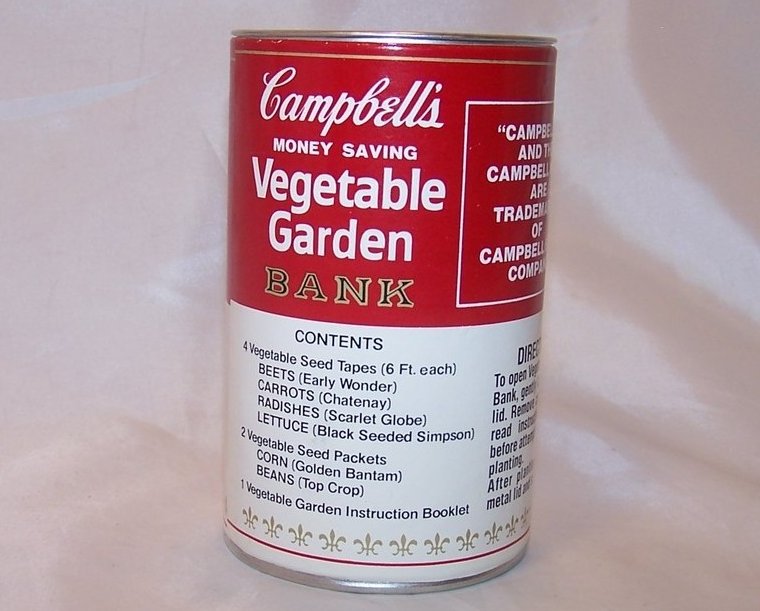 Image 3 of Campbells Soup Can Bank w Seeds, 1977 Promo
