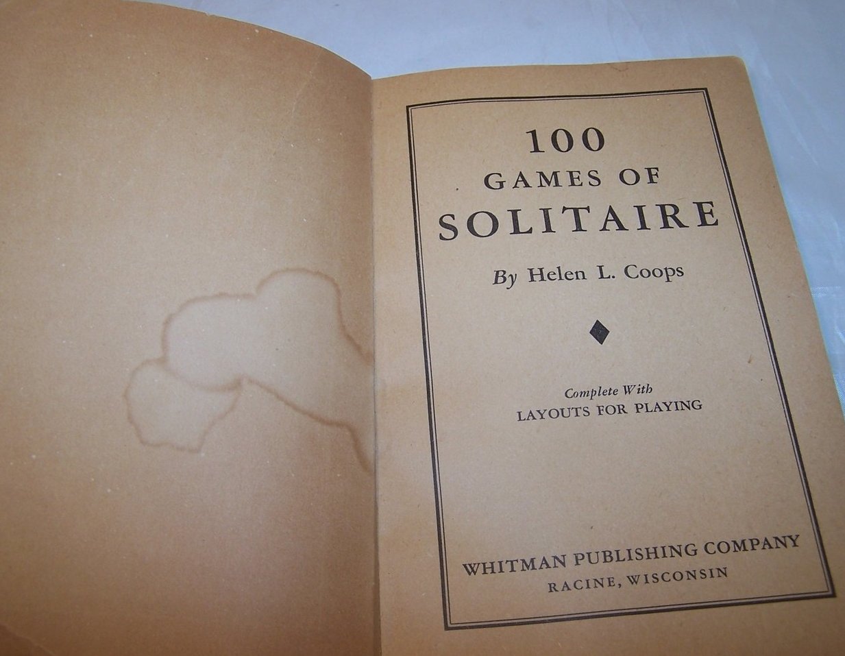 Image 1 of Solitaire Card Game Book, 100 Games, First Edition, 1939