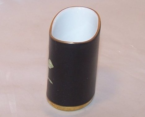 Image 1 of Hutschenreuther Black Beauty Rose Toothpick Holder, Germany