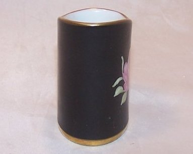 Image 3 of Hutschenreuther Black Beauty Rose Toothpick Holder, Germany