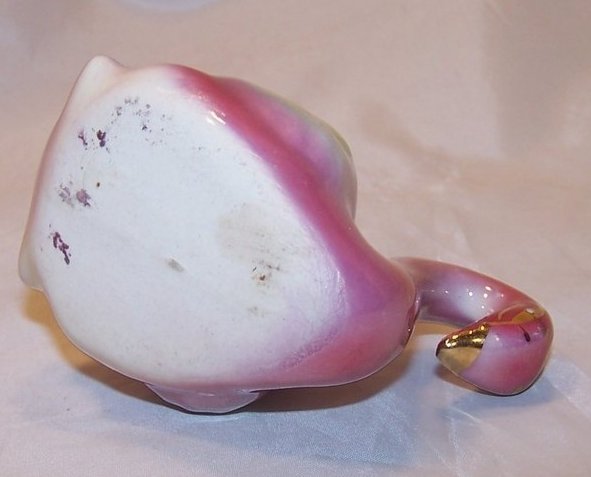 Image 5 of Mini Colonial China Colorful Pink, Green, Gold Swan Planter