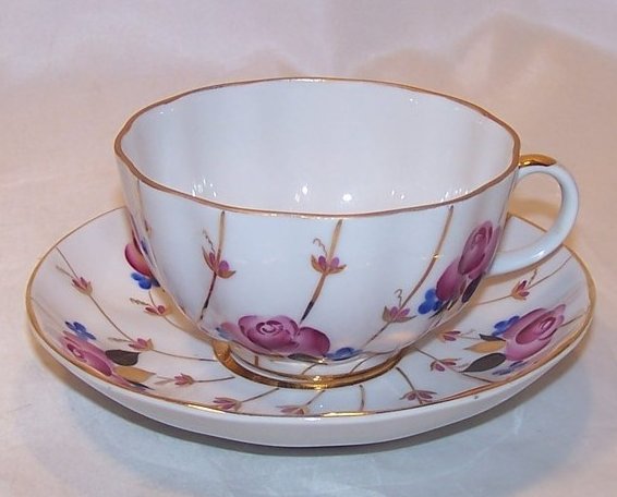 Rose, Forget Me Not, Lomonosov USSR Teacup, Saucer, Russia