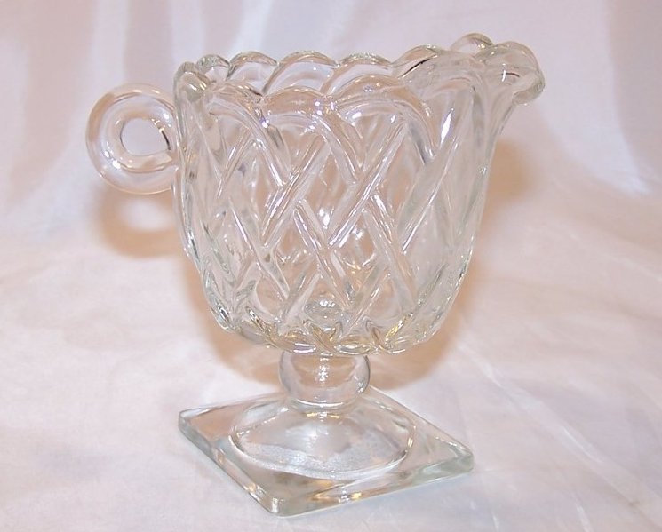 Image 2 of Pretzel Glass Creamer on Square Base