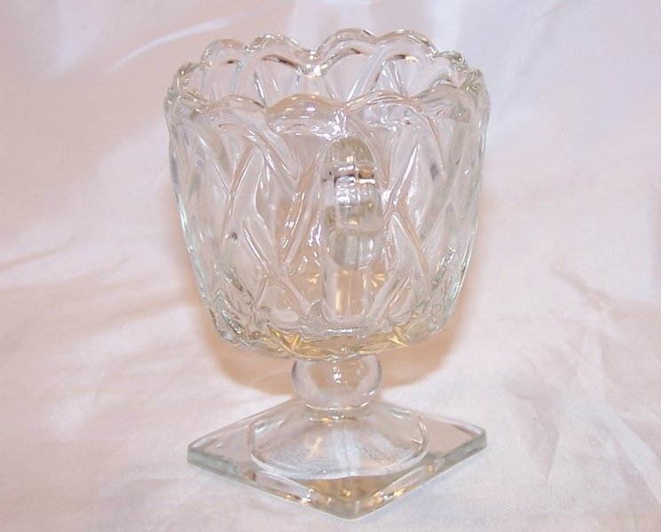 Image 3 of Pretzel Glass Creamer on Square Base