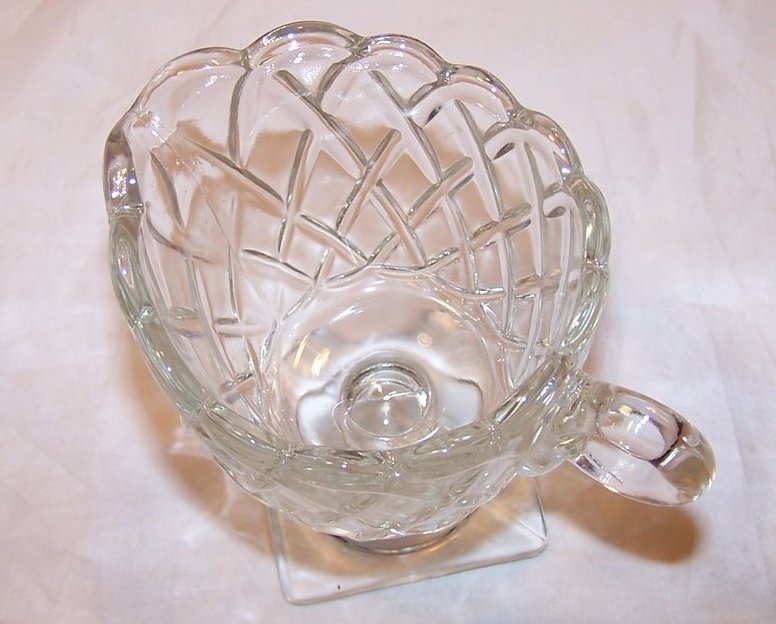 Image 4 of Pretzel Glass Creamer on Square Base