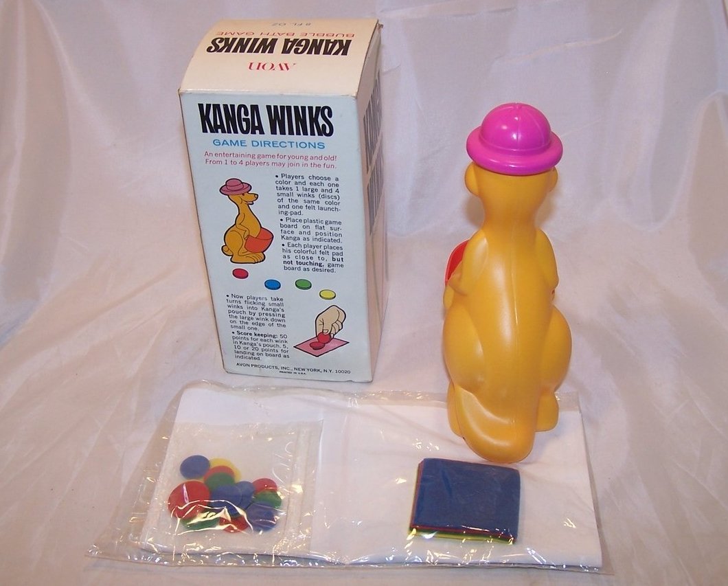 Image 1 of Kanga Winks Bubble Bath and Game, Avon, Vintage New