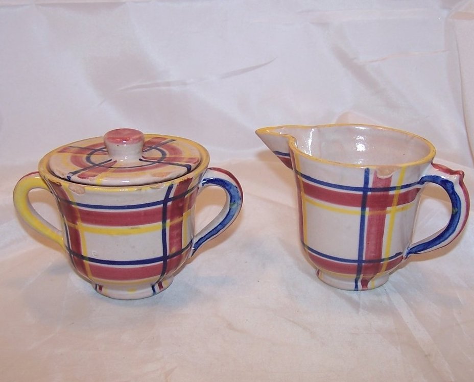 Image 0 of Rubicon Creamer, Sugar Bowl w Lid, Handmade, Rare, Italy