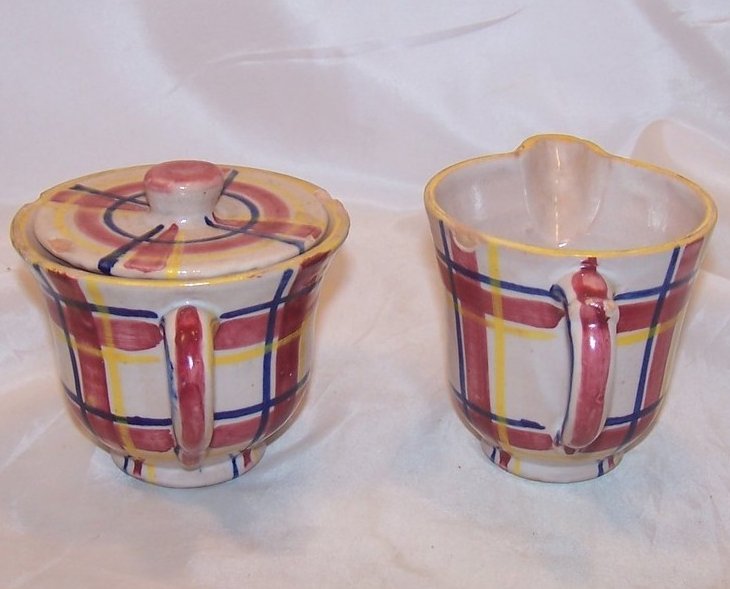 Image 1 of Rubicon Creamer, Sugar Bowl w Lid, Handmade, Rare, Italy