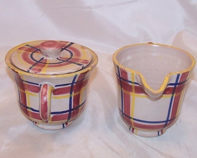 Image 3 of Rubicon Creamer, Sugar Bowl w Lid, Handmade, Rare, Italy