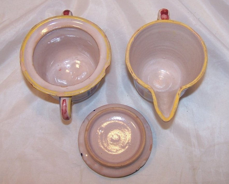 Image 4 of Rubicon Creamer, Sugar Bowl w Lid, Handmade, Rare, Italy