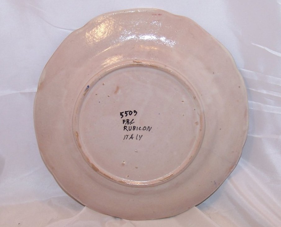 Image 2 of Rubicon Dinner Plate, Hairline Crack, Handmade, Rare, Italy