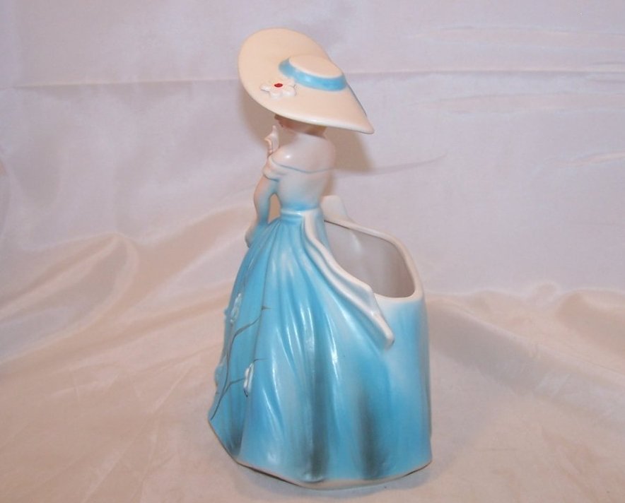 Image 1 of Elegant Lady in Blue Dress Planter, Samson Import Co, 1962