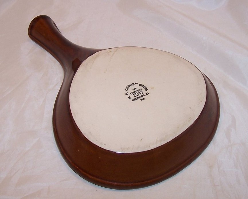 Image 1 of M F Coors Stoneware Skillet Dish, 2347, USA 