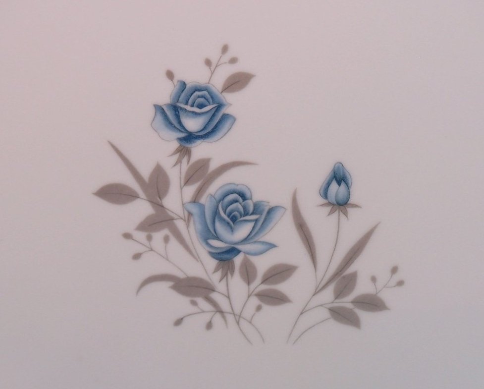 Image 1 of Royal Taunton Blue Rose Chop Plate w Platinum, Breathtaking