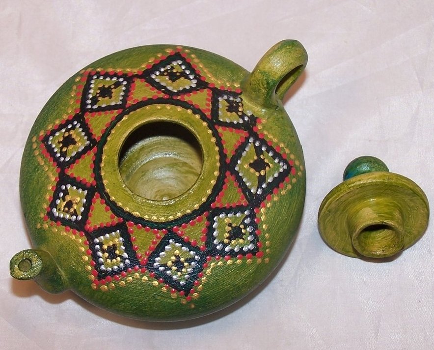 Image 4 of Decorative Patterned, Hand Painted Teapot, Artist Signed