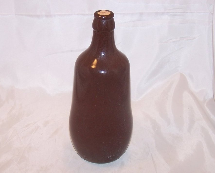 Brown Crock Stoneware Bottle w Cork, SB 4 1010