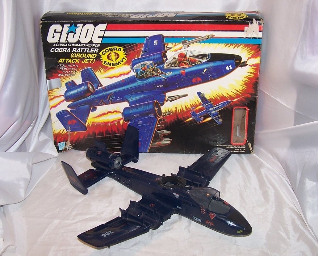Image 0 of GI Joe Cobra Command Rattler Jet w Box, Hasbro 1984