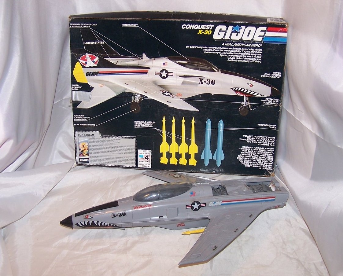 Image 1 of GI Joe Conquest X 30 Jet Plane w Box, Hasbro 1986