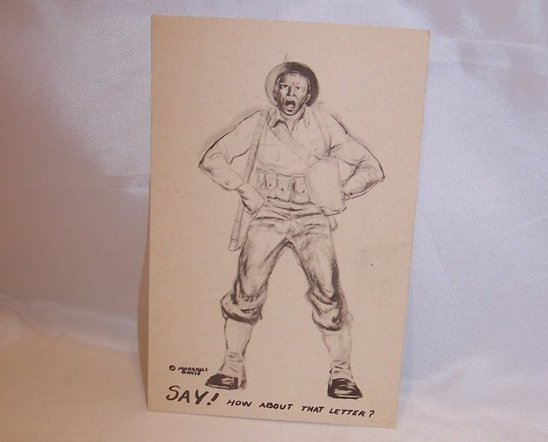 Image 0 of Say, How About That Letter, WW II Marshall Davis Postcard, Unused