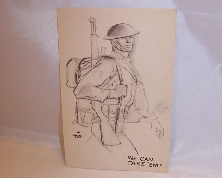 We Can Take Em, WW II Marshall Davis Postcard, Unused