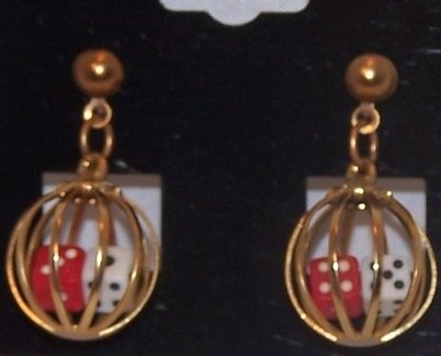 Image 1 of Great Double Dice in Cage Earrings