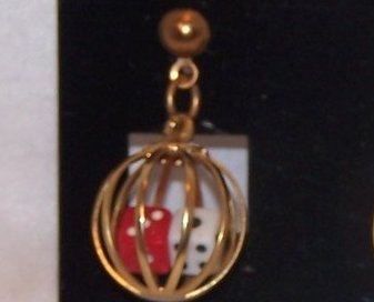 Image 2 of Great Double Dice in Cage Earrings