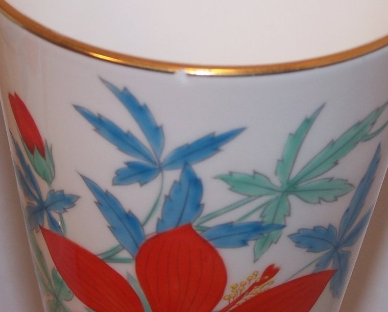 Image 4 of Nippon Toki Kaisha Red Flower Vase Set, Noritake Japan