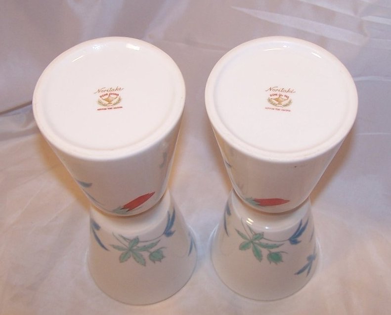 Image 5 of Nippon Toki Kaisha Red Flower Vase Set, Noritake Japan