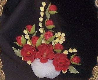 Image 0 of Seashell Roses Buttercup Picture Hand Painted