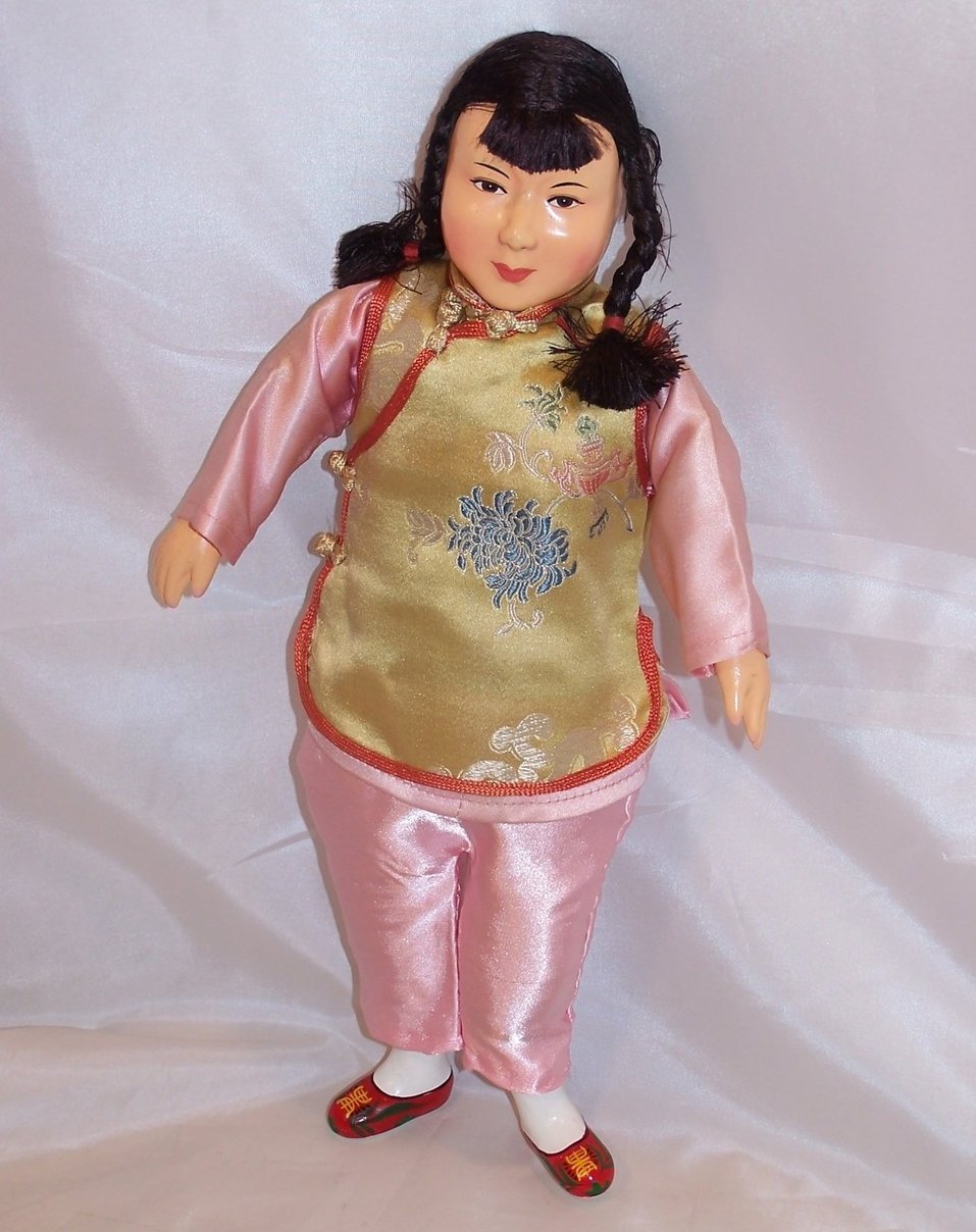 Image 0 of Oriental Doll, Wood and Cloth, Hand Painted, Classic