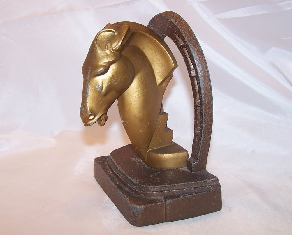 Bookend Art Deco Horse, Brass Finish, Nuart