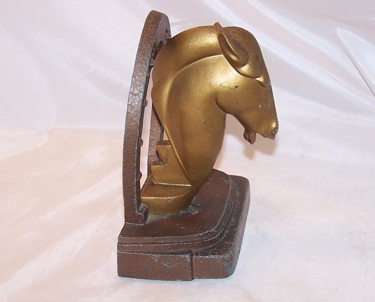 Image 2 of Bookend Art Deco Horse, Brass Finish, Nuart