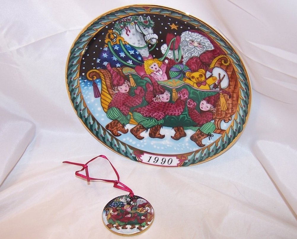 Hans Henrik Hansen Santa Sleigh Plate, Christmas Ornament