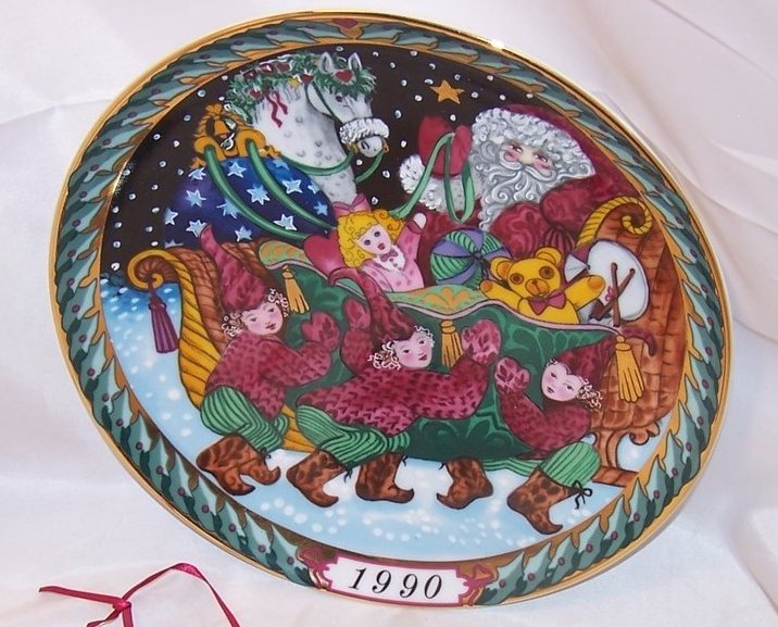 Image 1 of Hans Henrik Hansen Santa Sleigh Plate, Christmas Ornament