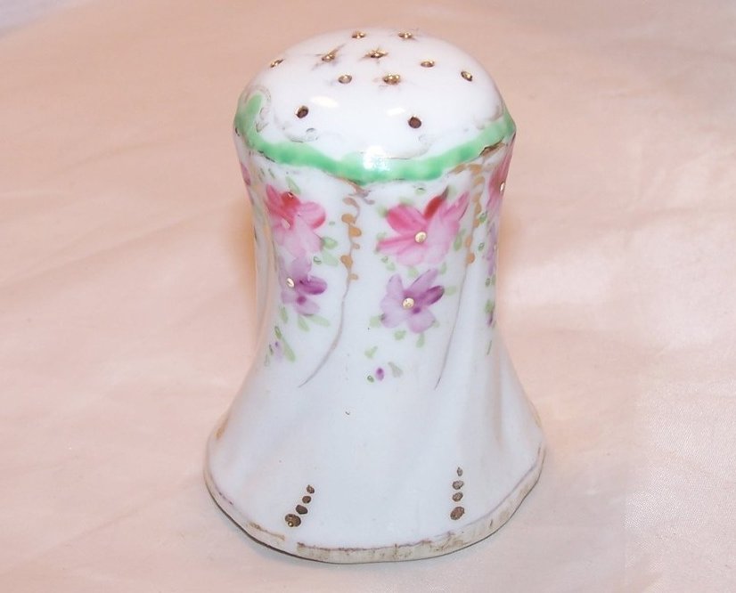 Spice Salt Shaker, Floral Porcelain, Seed Shaker