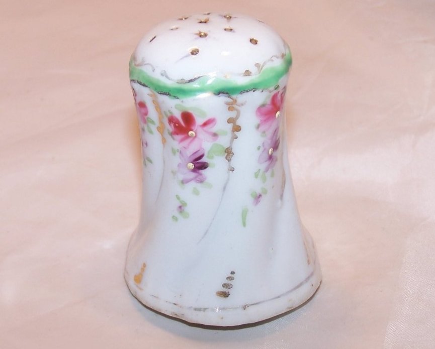 Image 1 of Spice Salt Shaker, Floral Porcelain, Seed Shaker
