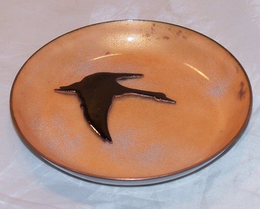 Image 1 of Enamel Clad Copper Goose and Bowl, Emerine