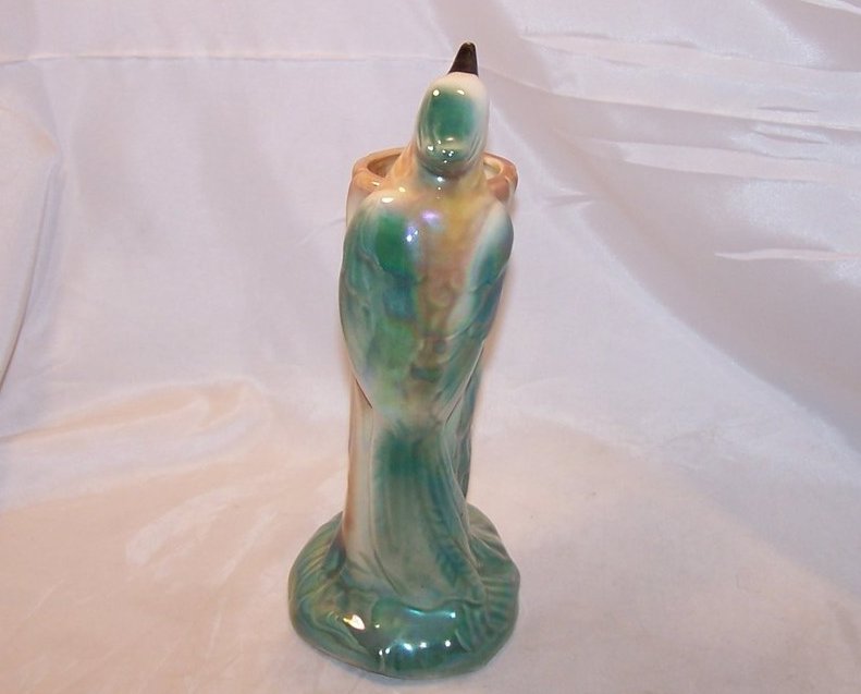 Image 3 of Graceful Woodpecker Bird and Tree Vase, Opalescent