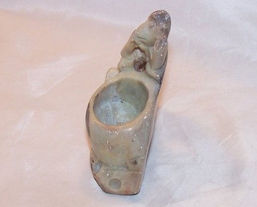 Image 2 of Soapstone Monkey Brush Wash Bowl, Natural Color, Hand Carved