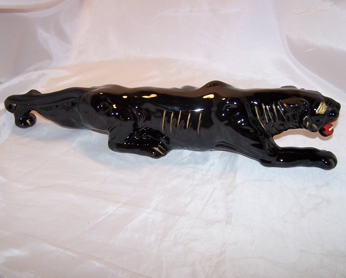 Image 0 of Large Prowling Black Panther Figurine Vintage Japan Japanese