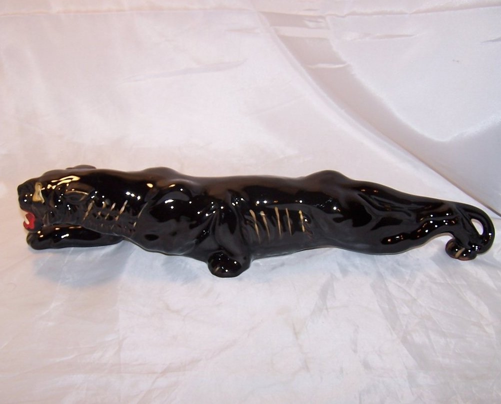 Image 2 of Large Prowling Black Panther Figurine Vintage Japan Japanese