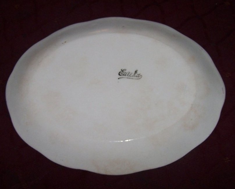 Image 1 of Strange Fish Oval Plate, Transfer Ware Transferware, Eureka