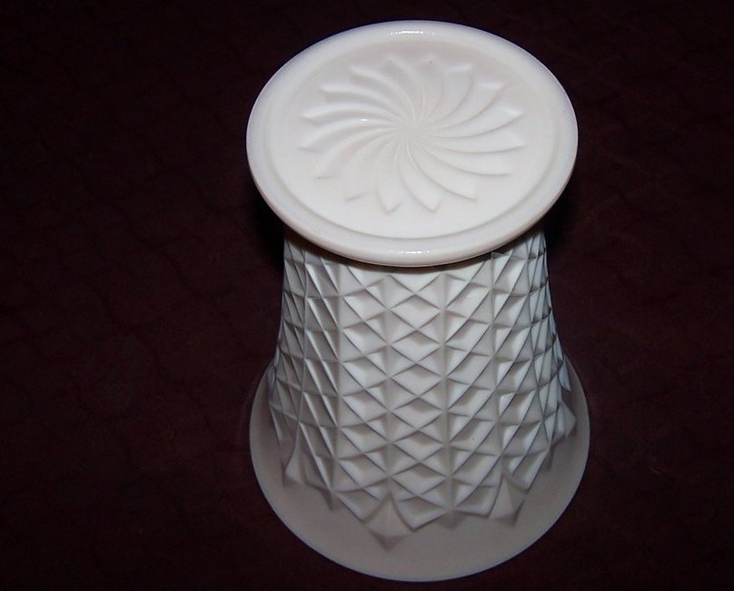 Image 3 of Jeannette Pink Milk Glass Vase, Jeannette Glass Co., ca 1957