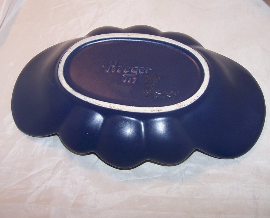 Image 1 of Haeger Scalloped Navy Blue Bowl, Dish