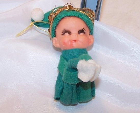 Image 0 of Shelf Elf, Green w Gold, Christmas Ornament, Japan Japanese