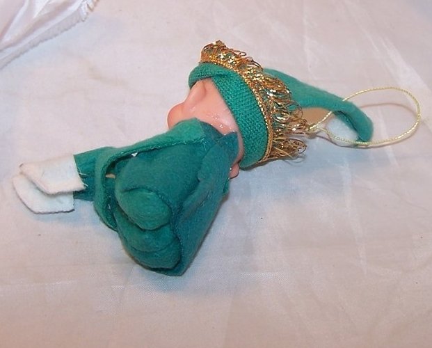 Image 4 of Shelf Elf, Green w Gold, Christmas Ornament, Japan Japanese