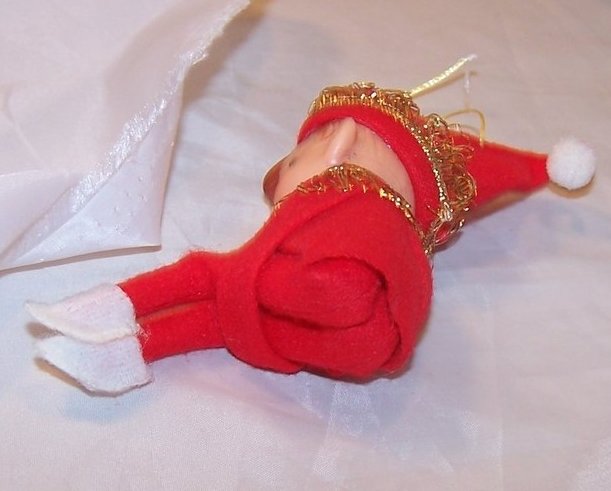 Image 4 of Christmas Shelf Elf, Red w Gold, Ornament, Japan