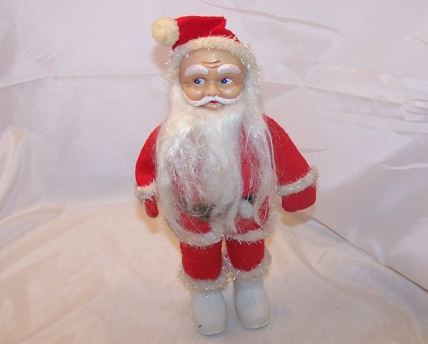 Image 0 of Santa Claus Doll, Figure w Long Beard, White Boots, Vintage