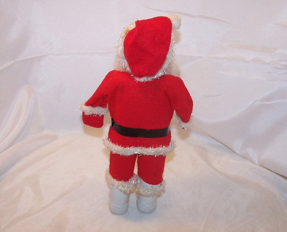 Image 3 of Santa Claus Doll, Figure w Long Beard, White Boots, Vintage